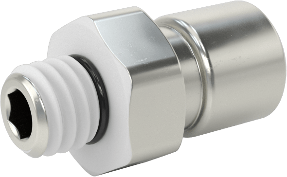 Nikel Kaplı Pirinç Bas-Bağlan Tüp Bağlantı Elemanı, Hava için, 5/32" Dış Çaplı Boru için Adaptör, M6 x 1 mm Erkek