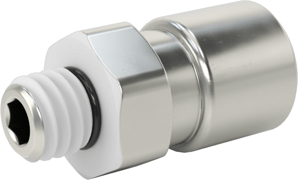 Nikel Kaplı Pirinç Bas-Bağlan Tüp Bağlantı Elemanı, Hava için, 3/16" Boru Dış Çapı için Adaptör, M6 x 1 mm Erkek