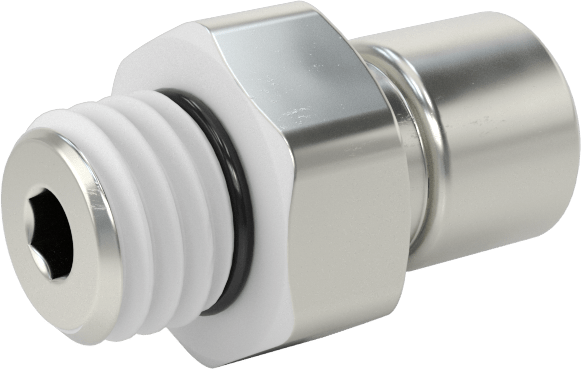 Nikel Kaplı Pirinç Bas-Bağlan Tüp Bağlantı Elemanı, Hava için, 1/8" Dış Çaplı Boru için Adaptör, M7 x 1 mm Erkek