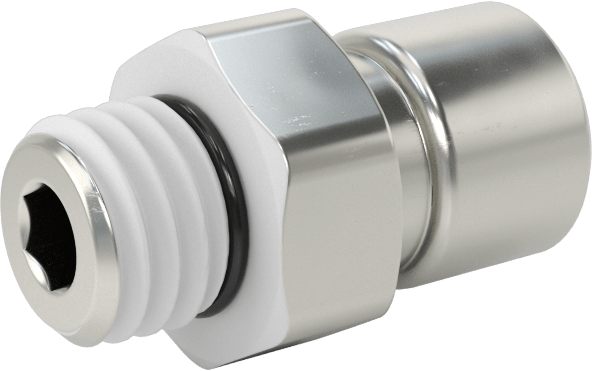 Nikel Kaplı Pirinç Bas-Bağlan Tüp Bağlantı Elemanı, Hava için, 5/32" Dış Çaplı Boru için Adaptör, M7 x 1 mm Erkek