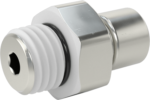 Nikel Kaplı Pirinç Bas-Bağlan Tüp Bağlantı Elemanı, Hava için, 1/8" Dış Çaplı Boru için Adaptör, M8 x 1 mm Erkek