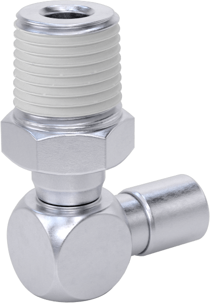 Nikel Kaplı Pirinç Bas-Bağlan Tüp Bağlantı Elemanı, Döner Dirsek, Serbest Bırakma Kılıfı, 1/8" Boru Dış Çapı, 1/8 NPT Erkek