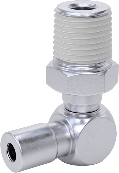 Nikel Kaplı Pirinç Bas-Bağlan Tüp Bağlantı Elemanı, Döner Dirsek, Serbest Bırakma Kılıfı, 1/8" Boru Dış Çapı, 1/8 NPT Erkek