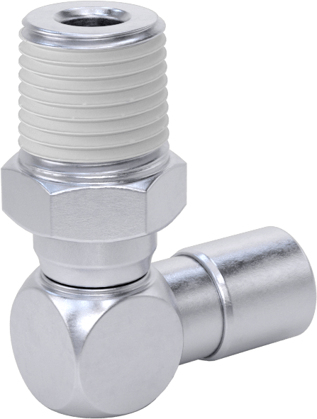 Nikel Kaplı Pirinç Bas-Bağlan Tüp Bağlantı Elemanı, Dirsek, Serbest Bırakma Kılıfı, 5/32" Boru Dış Çapı için, 1/8 NPT Erkek