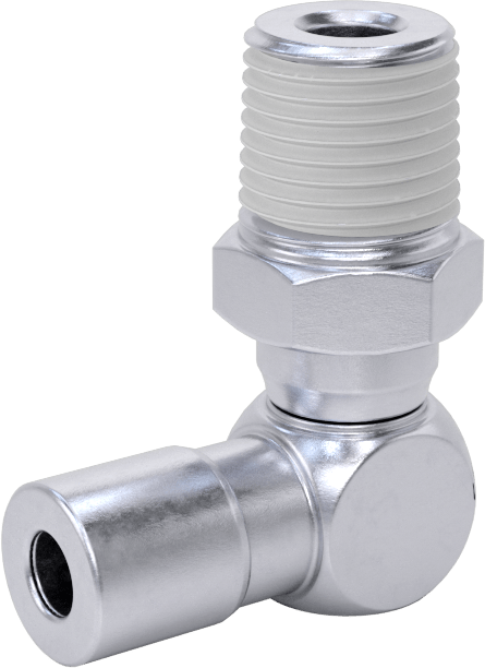 Nikel Kaplı Pirinç Bas-Bağlan Tüp Bağlantı Elemanı, Dirsek, Serbest Bırakma Kılıfı, 5/32" Boru Dış Çapı için, 1/8 NPT Erkek