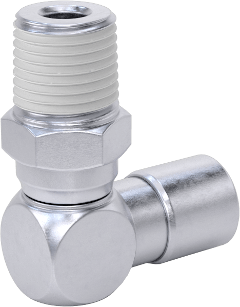 Nikel Kaplı Pirinç Bas-Bağlan Tüp Bağlantı Elemanı, Dirsek, Serbest Bırakma Kılıfı, 3/16" Boru Dış Çapı için, 1/8 NPT Erkek