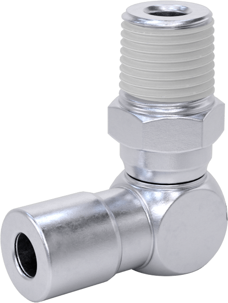 Nikel Kaplı Pirinç Bas-Bağlan Tüp Bağlantı Elemanı, Dirsek, Serbest Bırakma Kılıfı, 3/16" Boru Dış Çapı için, 1/8 NPT Erkek