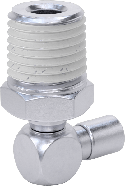 Nikel Kaplı Pirinç Bas-Bağlan Tüp Bağlantı Elemanı, Döner Dirsek, Serbest Bırakma Kılıfı, 1/8" Boru Dış Çapı, 1/4 NPT Erkek
