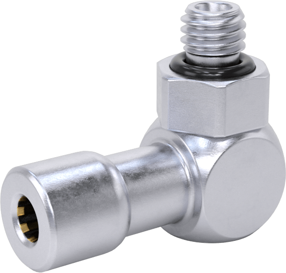 Nikel Kaplı Pirinç Bas-Bağlan Tüp Bağlantı Elemanı, Hava için, 1/8" Dış Çaplı Boru x 10-32 UNF Erkek için Dirsek