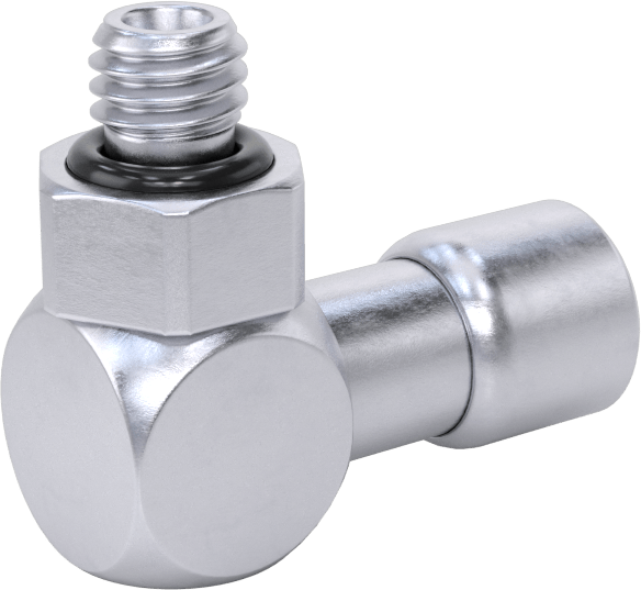 Nikel Kaplı Pirinç Bas-Bağlan Tüp Bağlantı Elemanı, Hava için, 1/8" Dış Çaplı Boru x 10-32 UNF Erkek için Dirsek