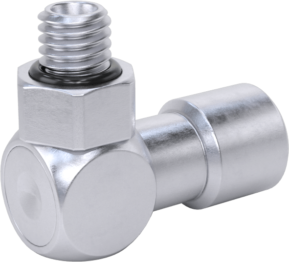 Nikel Kaplı Pirinç Bas-Bağlan Tüp Bağlantı Elemanı, Hava için, 5/32" Dış Çaplı Boru için Dirsek, M5 x 0,8 mm Erkek