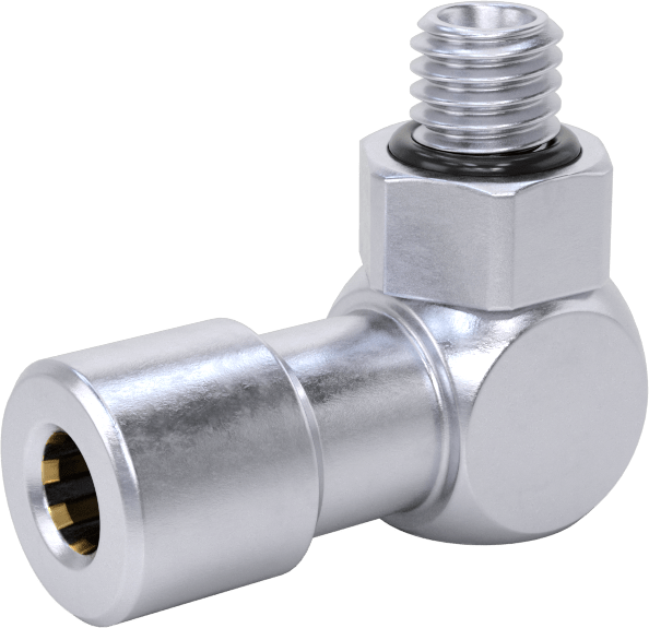 Nikel Kaplı Pirinç Bas-Bağlan Tüp Bağlantı Elemanı, Hava için, 5/32" Dış Çaplı Boru için Dirsek, M5 x 0,8 mm Erkek