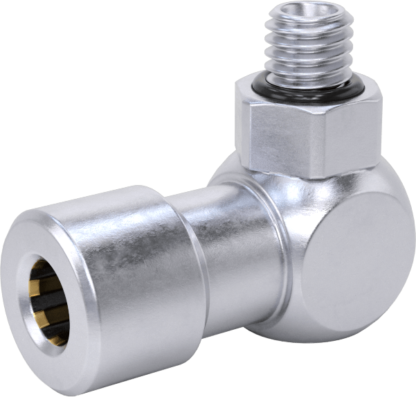 Nikel Kaplı Pirinç Bas-Bağlan Tüp Bağlantı Elemanı, Hava için, 3/16" Boru Dış Çapı için Dirsek, M5 x 0,8 mm Erkek