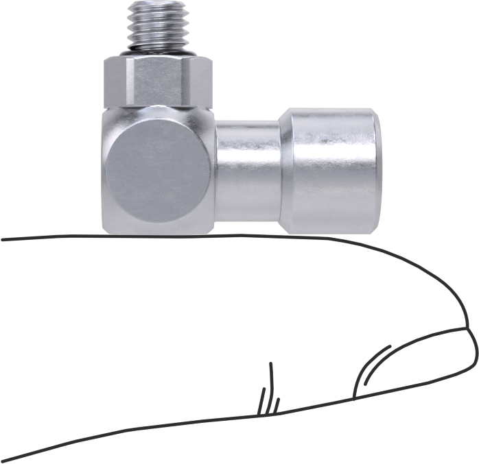 Nikel Kaplı Pirinç Bas-Bağlan Tüp Bağlantı Elemanı, Hava için, 3/16" Boru Dış Çapı için Dirsek, M5 x 0,8 mm Erkek