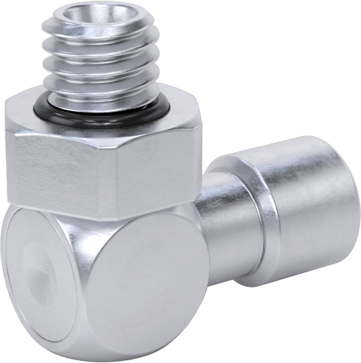 Nikel Kaplı Pirinç Bas-Bağlan Tüp Bağlantı Elemanı, Hava için, 1/8" Dış Çaplı Boru için 90 Derece Dirsek, M6 x 1 mm Erkek