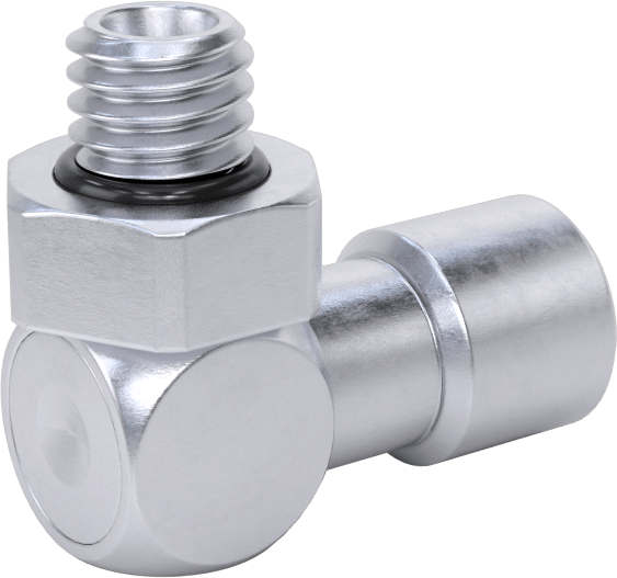 Nikel Kaplı Pirinç Bas-Bağlan Tüp Bağlantı Elemanı, Hava için, 5/32" Dış Çaplı Boru için Dirsek, M6 x 1 mm Erkek