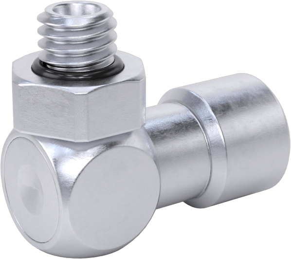 Nikel Kaplı Pirinç Bas-Bağlan Tüp Bağlantı Elemanı, Hava için, 3/16" Boru Dış Çapı için Dirsek, M6 x 1 mm Erkek