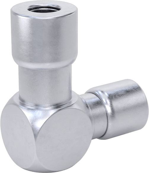 Nikel Kaplı Pirinç Bas-Bağlan Tüp Bağlantı Elemanı, Hava için, 1/8" x 4 mm Dış Çaplı Boru için 90 Derece Dirsek Adaptörü