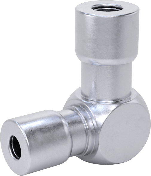 Nikel Kaplı Pirinç Bas-Bağlan Tüp Bağlantı Elemanı, Hava için, 1/8" x 4 mm Dış Çaplı Boru için 90 Derece Dirsek Adaptörü