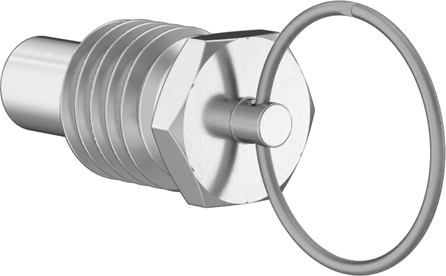 Çelik Halka Tutamaklı Geri Çekilebilir Yaylı Piston, 5/8"-11 Diş, 1,3-5 lb. Burun Kuvveti
