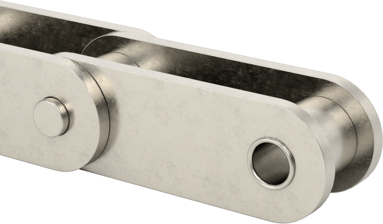 Korozyona Dayanıklı Düz Kenarlı Makaralı Zincir, ANSI Numarası C2050-SS, 1-1/4" Adım