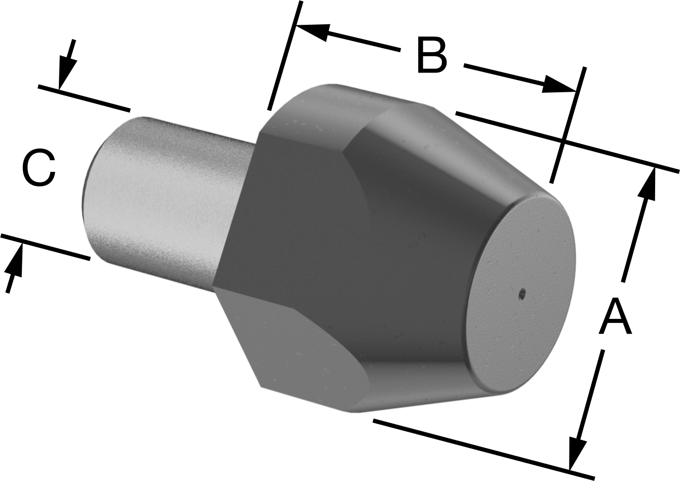 Yer Belirleme Pimi, 16 mm Çap x 13 mm Yüksek Elmas Başlık