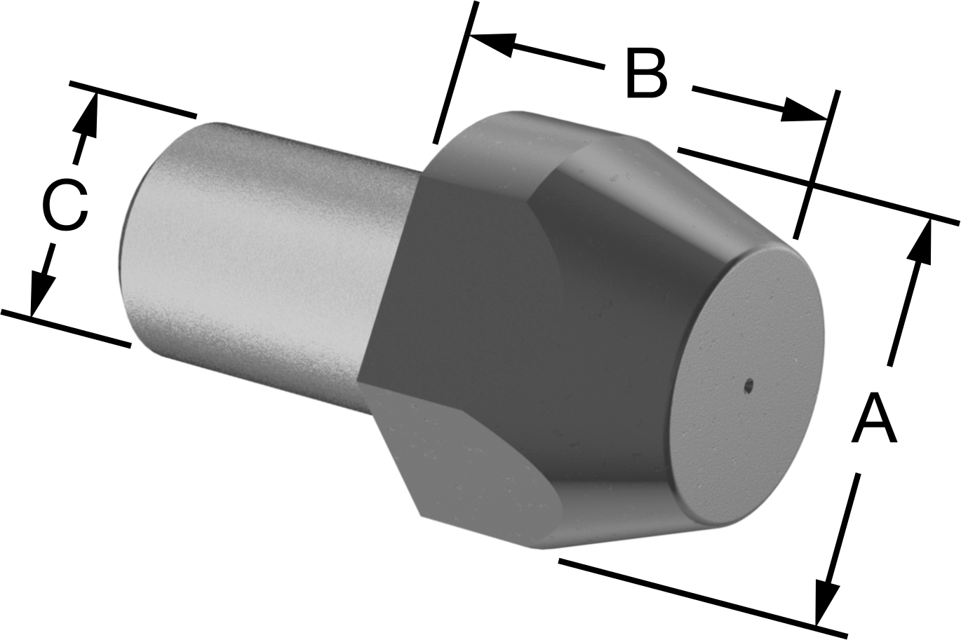 Yer Belirleme Pimi, 20 mm Çap x 15 mm Yükseklik Elmas Başlı
