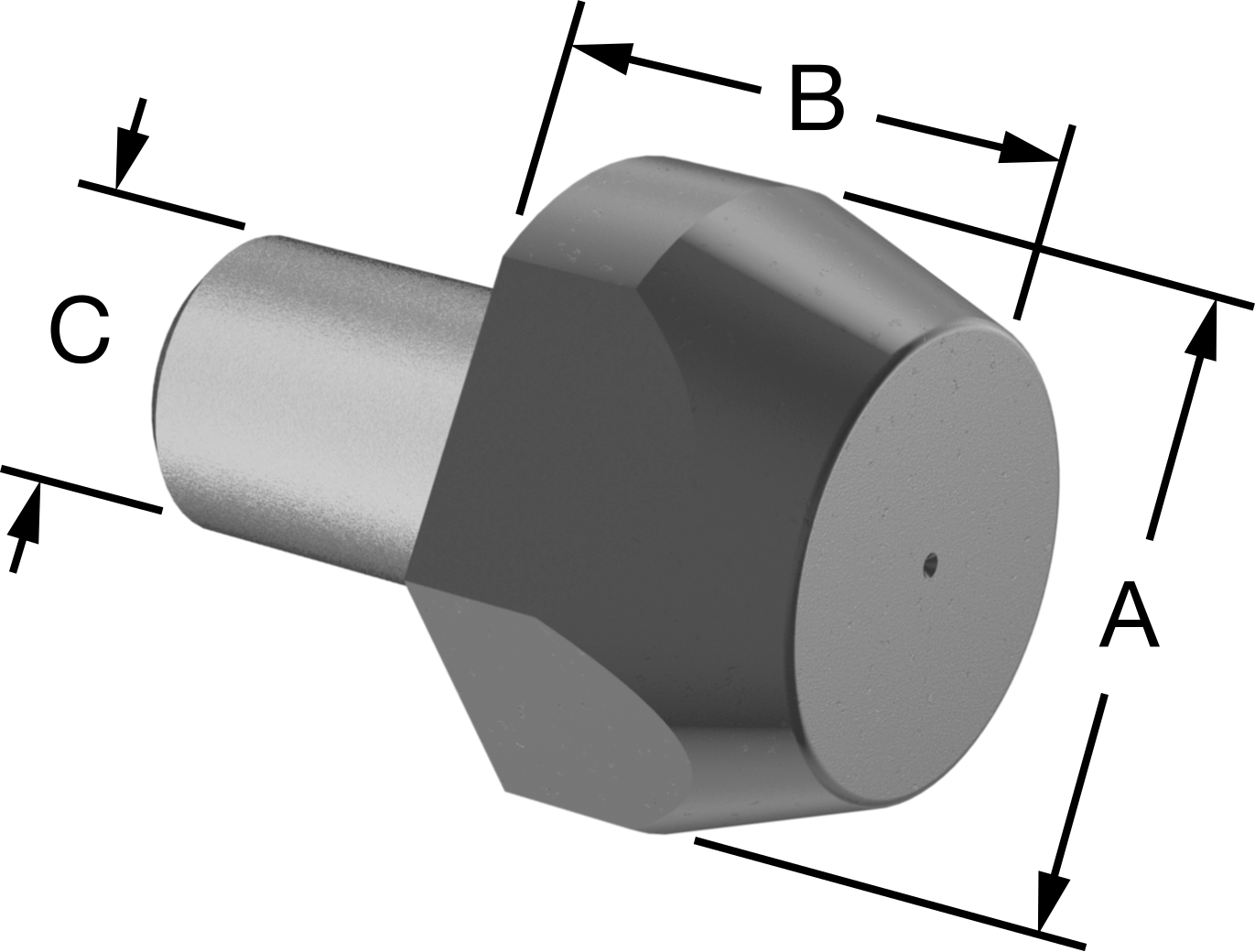 Yer Belirleme Pimi, 25 mm Çap x 15 mm Yükseklik Elmas Baş