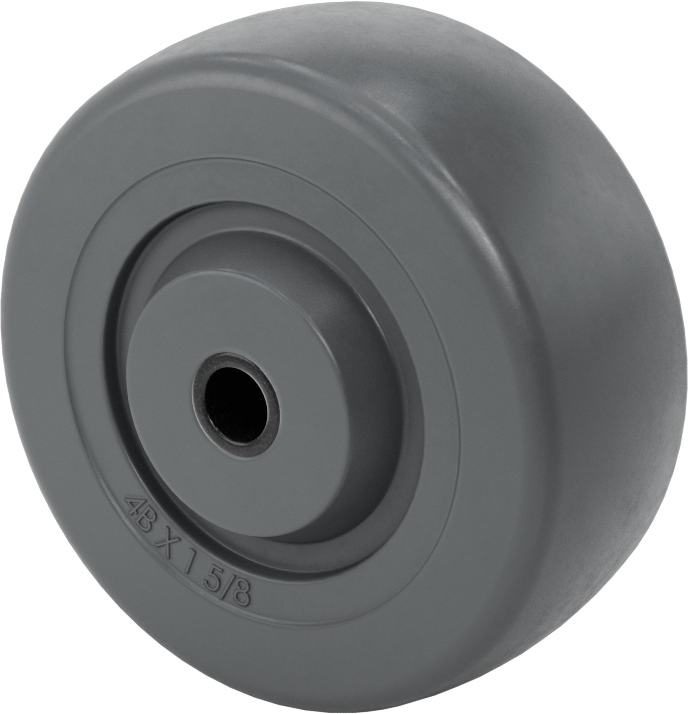 Kauçuk Tekerlek, Gri, Sert, 4“ Çap x 1-5/8” Genişlik