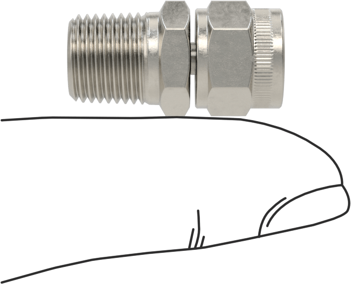 Hava için Vidalı Somunlu Dikenli Boru Bağlantı Elemanı, 1/8" Boru İç Çapı x 1/8 NPT Erkek için Düz Adaptör