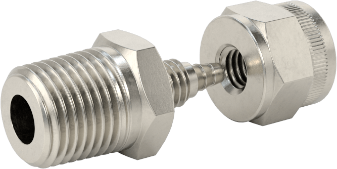 Hava için Vidalı Somunlu Dikenli Boru Bağlantı Elemanı, 1/8" Boru İç Çapı x 1/8 NPT Erkek için Düz Adaptör