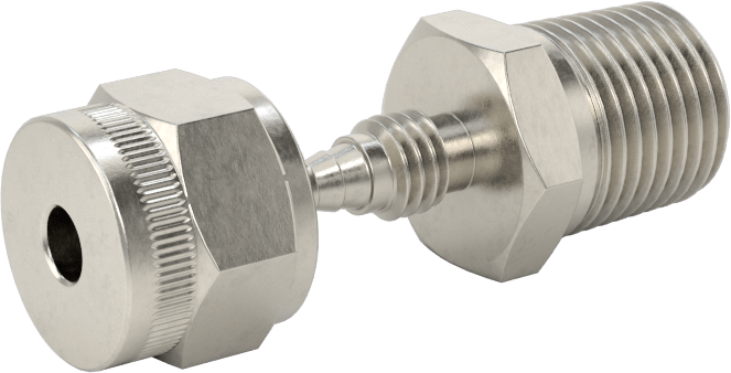 Hava için Vidalı Somunlu Dikenli Boru Bağlantı Elemanı, 1/8" Boru İç Çapı x 1/8 NPT Erkek için Düz Adaptör