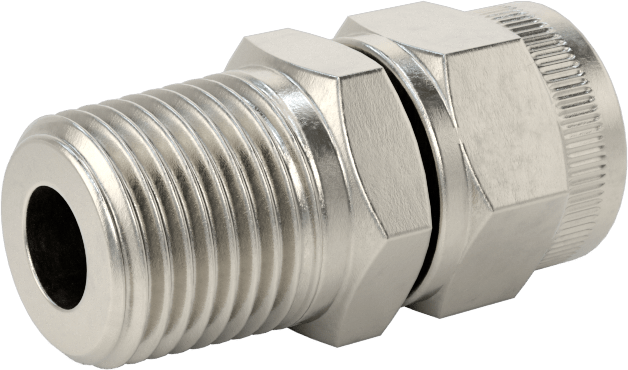 Hava için Vidalı Somunlu Dikenli Boru Bağlantı Elemanı, 1/8" Boru İç Çapı x 1/8 NPT Erkek için Düz Adaptör