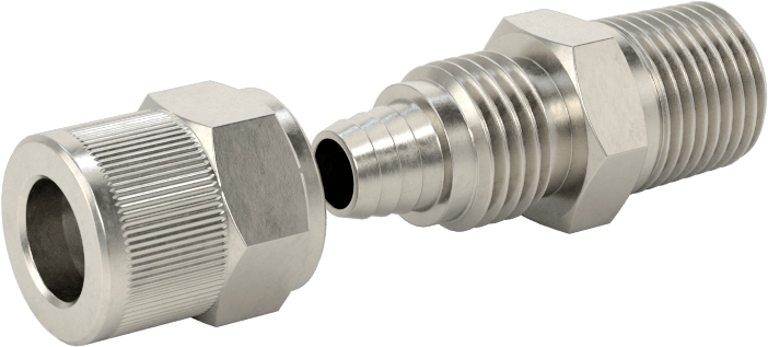 Hava için Vidalı Somunlu Dikenli Boru Bağlantı Elemanı, 1/4" Boru İç Çapı x 1/8 NPT Erkek için Düz Adaptör