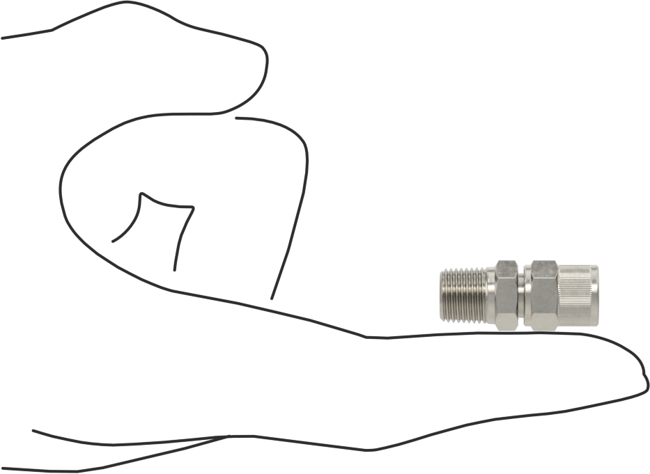 Hava için Vidalı Somunlu Dikenli Boru Bağlantı Elemanı, 1/4" Boru İç Çapı x 1/8 NPT Erkek için Düz Adaptör
