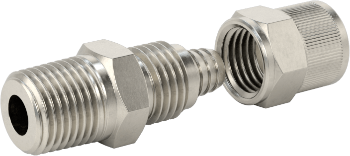 Hava için Vidalı Somunlu Dikenli Boru Bağlantı Elemanı, 1/4" Boru İç Çapı x 1/8 NPT Erkek için Düz Adaptör