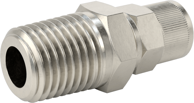Hava için Vidalı Somunlu Dikenli Boru Bağlantı Elemanı, 1/4" Boru İç Çapı x 1/4 NPT Erkek için Düz Adaptör
