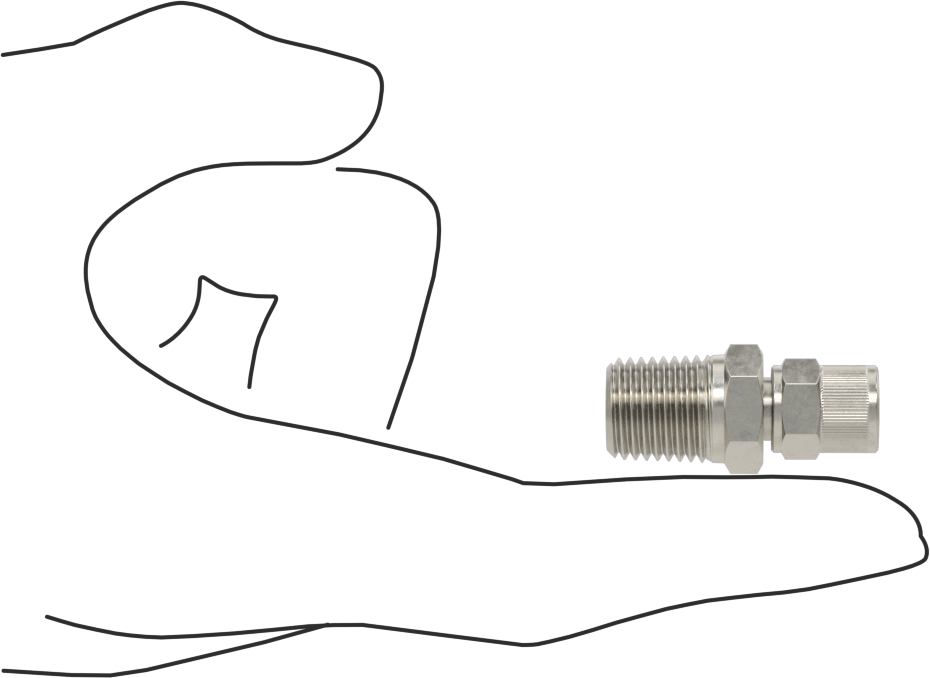 Hava için Vidalı Somunlu Dikenli Boru Bağlantı Elemanı, 1/4" Boru İç Çapı x 1/4 NPT Erkek için Düz Adaptör