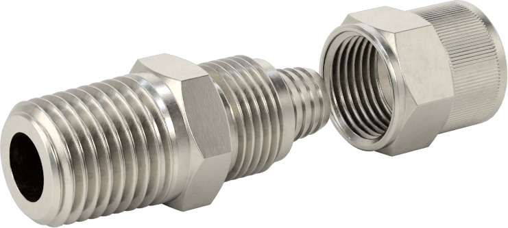 Hava için Vidalı Somunlu Dikenli Boru Bağlantı Elemanı, 11/32" Boru İç Çapı x 1/4 NPT Erkek için Düz Adaptör