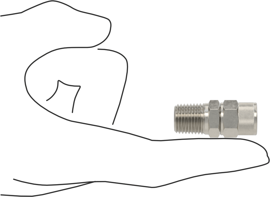 Hava için Vidalı Somunlu Dikenli Boru Bağlantı Elemanı, 11/32" Boru İç Çapı x 1/4 NPT Erkek için Düz Adaptör