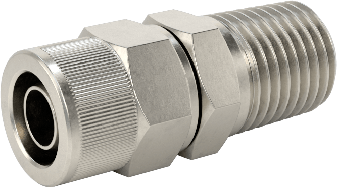 Hava için Vidalı Somunlu Dikenli Boru Bağlantı Elemanı, 11/32" Boru İç Çapı x 1/4 NPT Erkek için Düz Adaptör