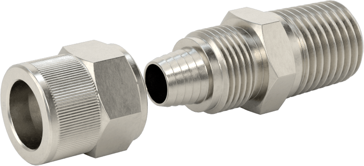 Hava için Vidalı Somunlu Dikenli Boru Bağlantı Elemanı, 11/32" Boru İç Çapı x 1/4 NPT Erkek için Düz Adaptör