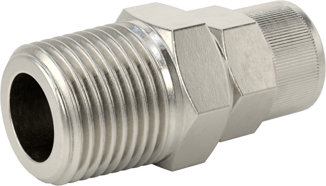 Hava için Vidalı Somunlu Dikenli Boru Bağlantı Elemanı, 11/32" Boru İç Çapı x 3/8 NPT Erkek için Düz Adaptör