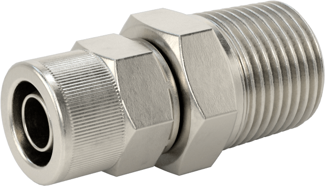 Hava için Vidalı Somunlu Dikenli Boru Bağlantı Elemanı, 11/32" Boru İç Çapı x 3/8 NPT Erkek için Düz Adaptör