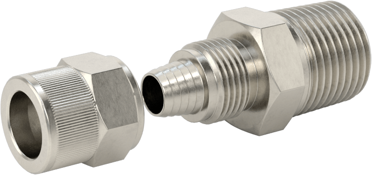 Hava için Vidalı Somunlu Dikenli Boru Bağlantı Elemanı, 11/32" Boru İç Çapı x 3/8 NPT Erkek için Düz Adaptör