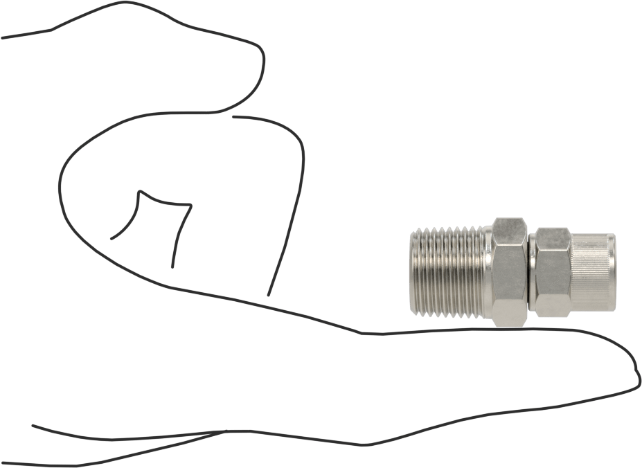 Hava için Vidalı Somunlu Dikenli Boru Bağlantı Elemanı, 11/32" Boru İç Çapı x 3/8 NPT Erkek için Düz Adaptör
