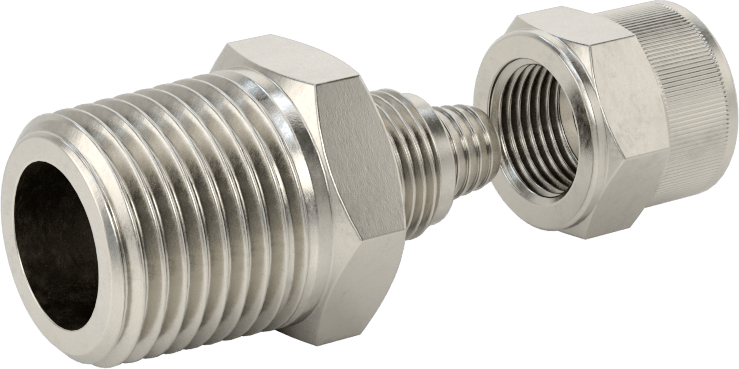 Hava için Vidalı Somunlu Dikenli Boru Bağlantı Elemanı, 11/32" İç Çaplı Boru x 1/2 NPT Erkek için Düz Adaptör