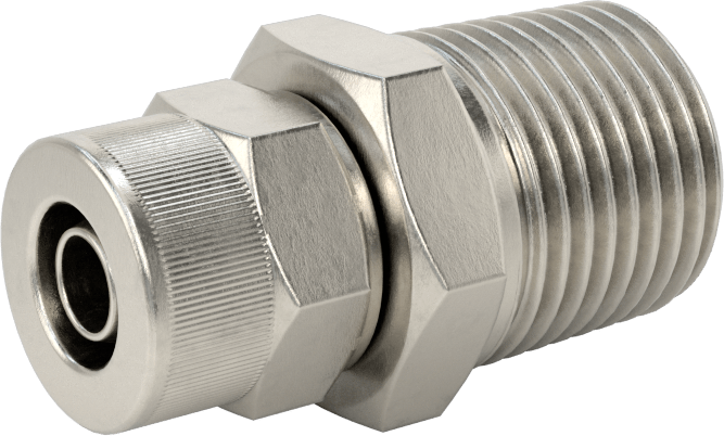 Hava için Vidalı Somunlu Dikenli Boru Bağlantı Elemanı, 11/32" İç Çaplı Boru x 1/2 NPT Erkek için Düz Adaptör
