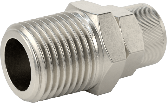 Hava için Vidalı Somunlu Dikenli Boru Bağlantı Elemanı, 11/32" İç Çaplı Boru x 1/2 NPT Erkek için Düz Adaptör