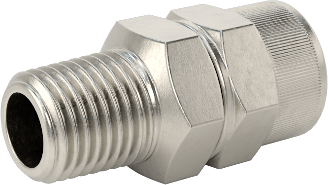 Hava için Vidalı Somunlu Dikenli Boru Bağlantı Elemanı, 7/16" Boru İç Çapı x 1/4 NPT Erkek için Düz Adaptör